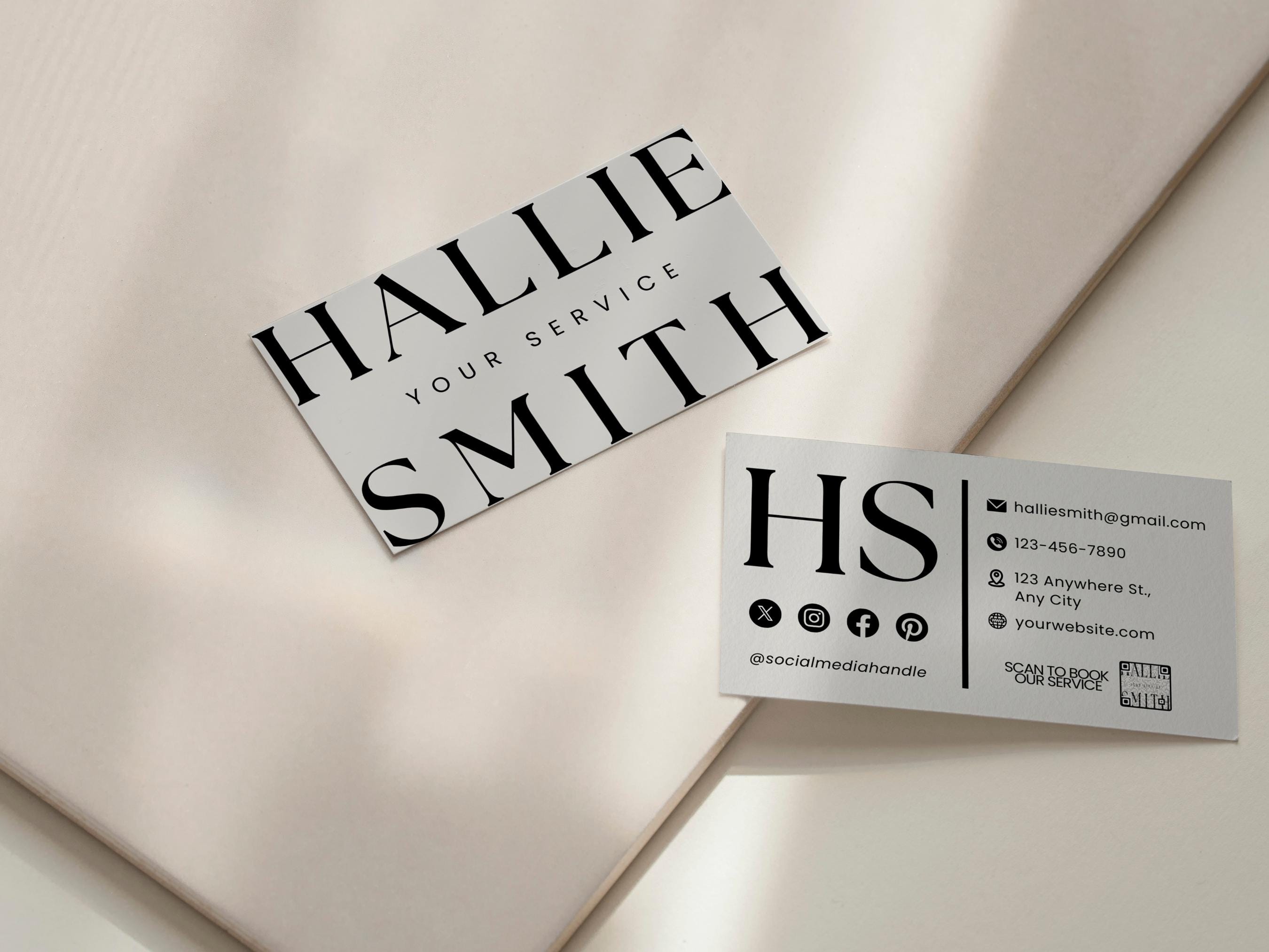 Business Card Template QR Code Instant Download Printable Business Card ...
