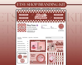 Etsy Shop Kit Editable Etsy Branding Kit Canva Etsy Shop Template Etsy Store Design Bundle Etsy Shop Banner Listings Logo Branding Canva Kit