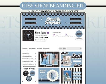Etsy Shop Kit Editable Etsy Branding Kit Canva Etsy Shop Template Etsy Store Design Bundle Etsy Shop Banner Listings Logo Branding Canva Kit