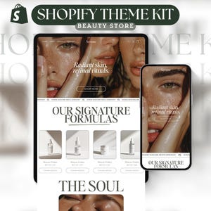 Shopilly Theme Kit für den Verkauf von Hautpflege Minimalist Website Template Luxus Shopilly Sage Template Hautpflege Beauty Landing Page Aesthetic Store
