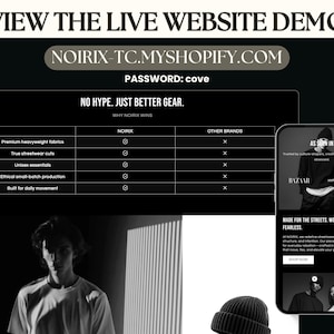 May include: Promotional image with the text "VIEW THE LIVE WEBSITE DEMO" and a website address. The image includes a table comparing brands, a smartphone displaying a website, and a person wearing a beanie.