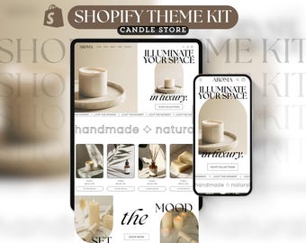 Elegantes Website Template Luxus Shopilly Template Aesthetic Theme Kit Shopilly White Candle Business Website Template