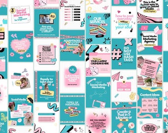 Blue Green Aesthetic Instagram Template Social Media Canva Instagram Bundle Social Media Template Luxury Canva Business Instagram Post Story