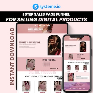 Sales Landing Page Website Template Systeme.io Sales Funnel for Digital Product Sales Page Funnel Template Systeme io Funnel Sales Systemeio