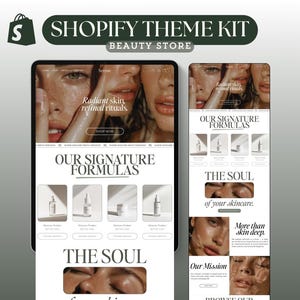 Shopilly Theme Kit für den Verkauf von Hautpflege Minimalist Website Template Luxus Shopilly Sage Template Hautpflege Beauty Landing Page Aesthetic Store
