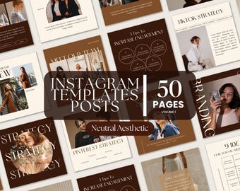 Neutral Aesthetic Instagram Post Template Social Media Canva Instagram Bundle Social Media Brown Template Luxury Canva Business Instagram