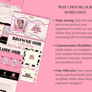 Shopify Theme Kit for Selling Digital Products Shopify Website Template Digital Products Shop Black Template Pink Landing Page Shopify Theme image 8