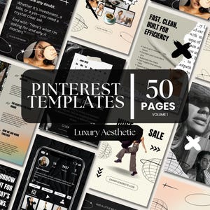 Pinterest Templates Aesthetic Bundle Social Media Pinterest Pins for Bloggers Coach Creators Pinterest Marketing Luxury Pinterest Templates
