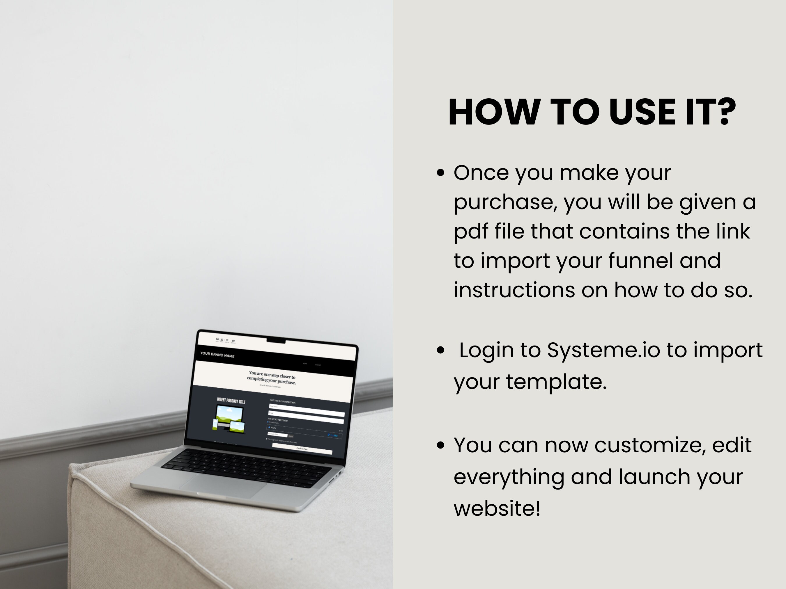 Systemeio Landing Page Website Template Systeme io Sales Funnel for