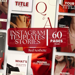 Red Aesthetic Instagram Story Template Social Media Canva Instagram Bundle Social Media Cherry Red Template Luxury Canva Business Instagram