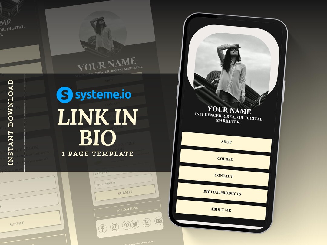 Systemeio Link in Bio Landing Page Website Template Systeme.io Stan ...
