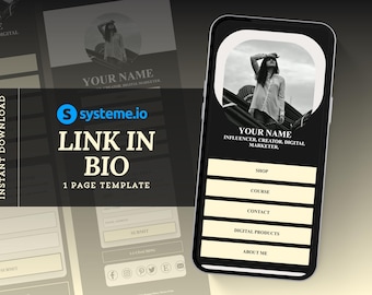 Systemeio Link in Bio Landing Page Website Template Systeme.io Stan Style Funnel Page One Step Template Stan Store Link in Bio Systeme io