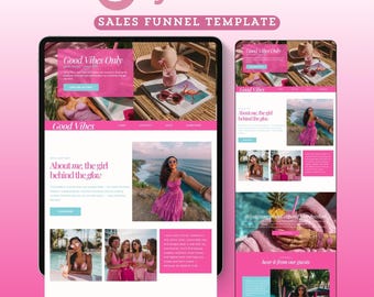 Systeme.io Landing Page Website Template Systemeio Sales Funnel Products, Course Coaching Funnel Systeme Minimalist Template Pink Sales Page