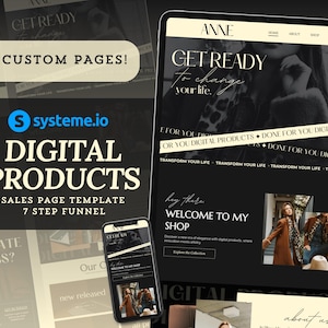 Systemeio Landing Page Website Template Systeme.io Sales Funnel for Digital Product Sales Page Black Template Luxury Theme Systeme io Funnel