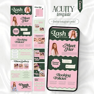Lash Acuity Scheduling Template Lashtech Website Acuity Schedule Site Lash Acuity DIY Canva Lashes Stylist Acuity Booking Lash Site Acuity