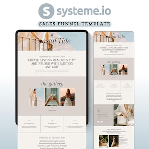 Systeme.io Landing Page Website Template Systemeio Sales Funnel Products, Course Coaching Funnel Systeme Minimalist Template Coastal Theme