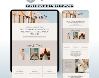 Systeme.io Landing Page Website Template Systemeio Sales Funnel Products, Course Coaching Funnel Systeme Minimalist Template Coastal Theme