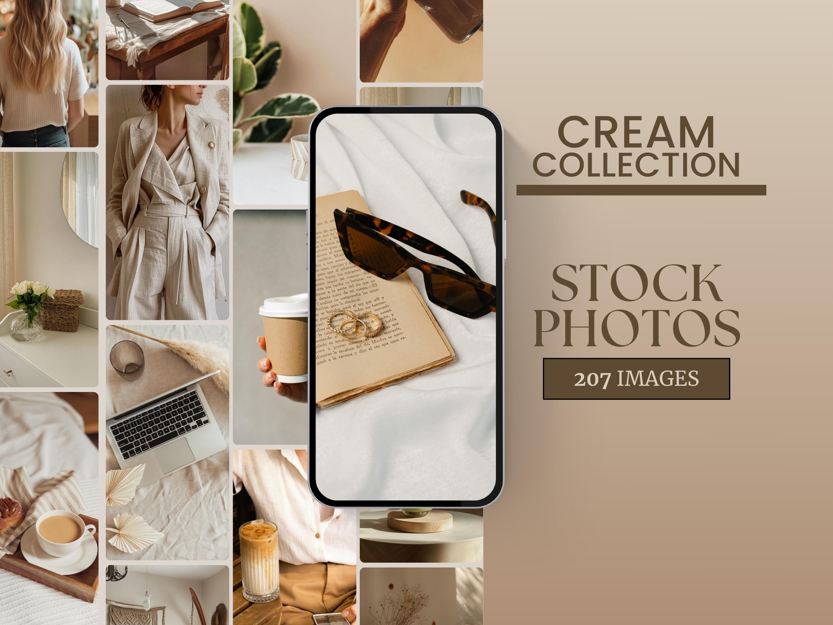 Cream Beige Aesthetic Stock Photos, Social Media Instagram Neutral Stock Photo Collection Faceless Lifestyle Images Digital Marketing Bundle