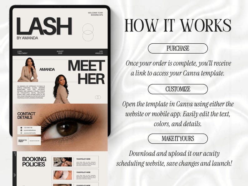 Lash Acuity Scheduling Template Lashtech Website Acuity Schedule Site Lash Acuity DIY Canva Lashes Stylist Acuity Booking Lash Site Acuity image 6