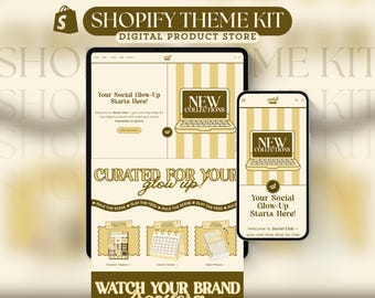 Shopify Theme Kit for Selling Digital Products Shopify Website Template Digital Products Shop Yellow Template Landing Page Shopify Theme Kit