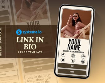 Systemeio Link in Bio Landing Page Website Template Systeme.io Stan Style Funnel Page One Step Template Stan Store Link in Bio Systeme io
