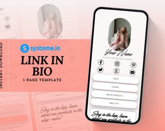 Systemeio Link in Bio Landing Page Website Template Systeme.io Stan Style Funnel Page One Step Template Stan Store Link in Bio Systeme io