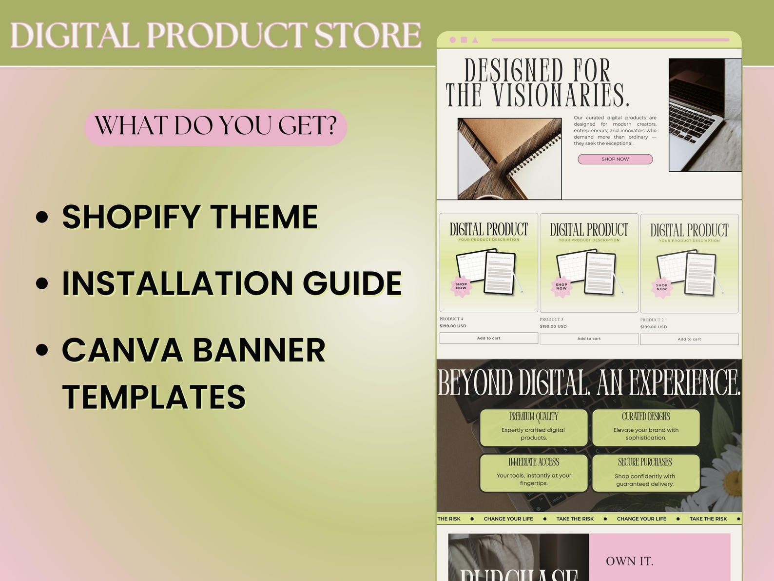 Shopify Theme Kit for Selling Digital Products Shopify Website Template ...