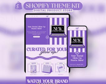 Shopilly Theme Kit für den Verkauf digitaler Produkte - Shopilly Website Template Digital Produkte Shop Lila Template Landing Page Shopilly Theme Kit