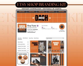 Etsy Shop Kit Editable Etsy Branding Kit Canva Etsy Shop Template Etsy Store Design Bundle Etsy Shop Banner Listings Logo Branding Canva Kit