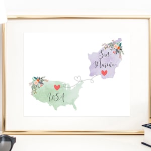 USA San Marino Wall Art / San Marino USA Print / United States San Marino Print / Trip Reveal Print / Military / Au Pair / Vacation Reveal