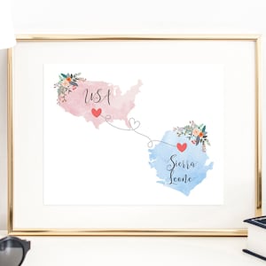 USA Sierra Leone Wall Art / Sierra Leone USA Print / United States Sierra Leone Print / Trip Reveal Print / Military Gifts / Vacation Reveal