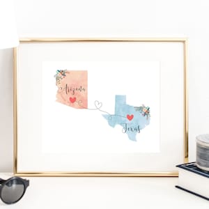 Texas Arizona Wandkunst / Arizona Texas Druck / Texas Arizona Druck / Zwei Zustandsdruck / Zustand Dekor / Texas Dekor