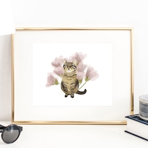 Tabby Cat Print/ Cat Lovers/ Cat Print/ Cat Wall Art/ Tabby Cat Art/ Memorial Cat Print