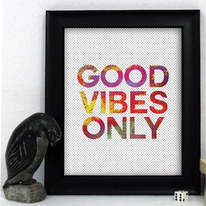Good Vibes Only Print / Pop Art Print / Good Vibes Wall Art / Positive Print / Colorful Print / Inspirational Print / Quote Print