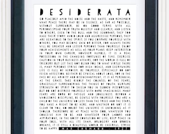 Desiderata Print / Desiderata 8x10 or 11x14  / Desiderata Poem / Desiderata Poster / Max Ehrmann / Graduation Gift