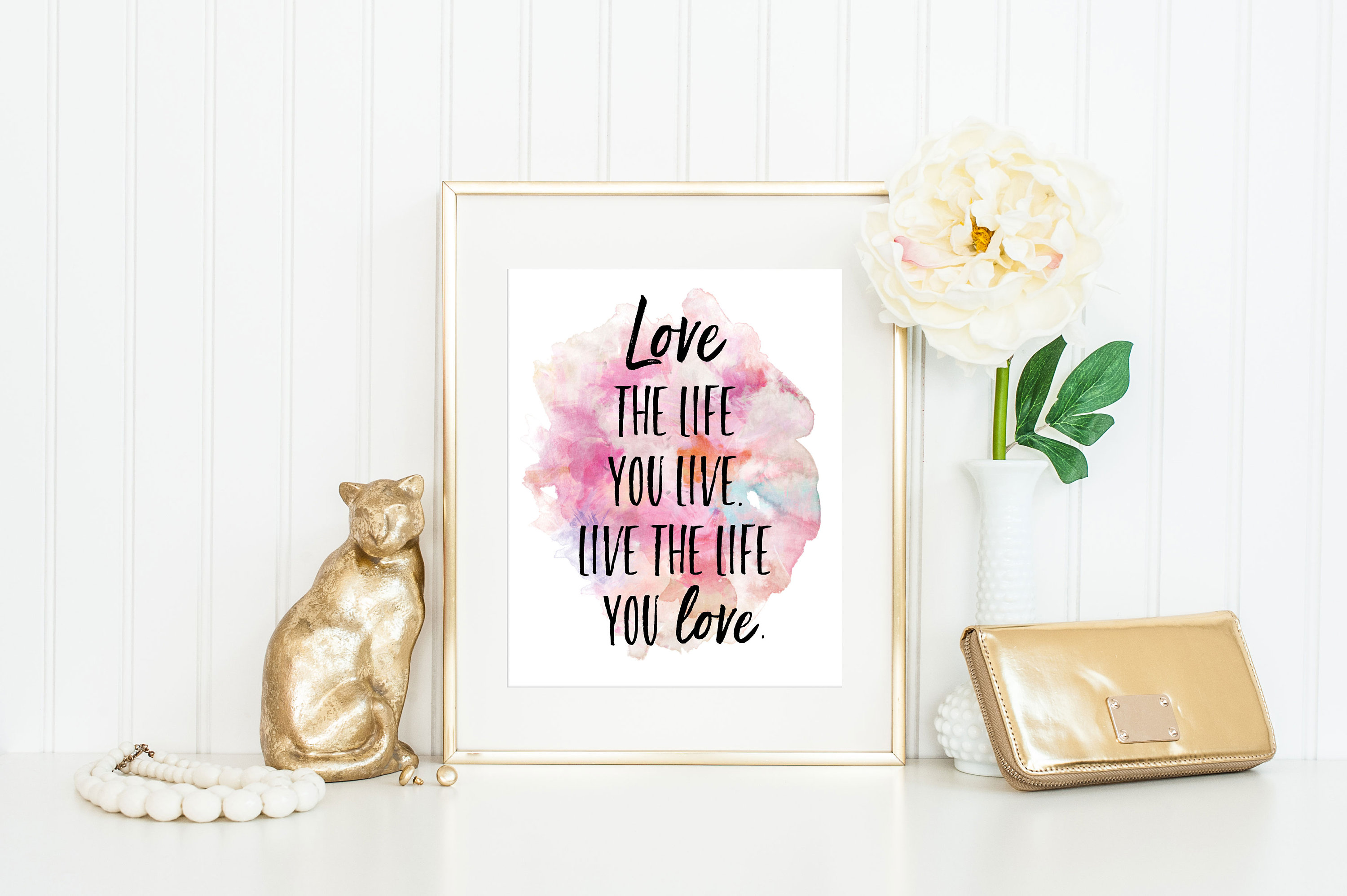 Bob Marley Print / Bob Marley Quote / Love the Life You Live Live