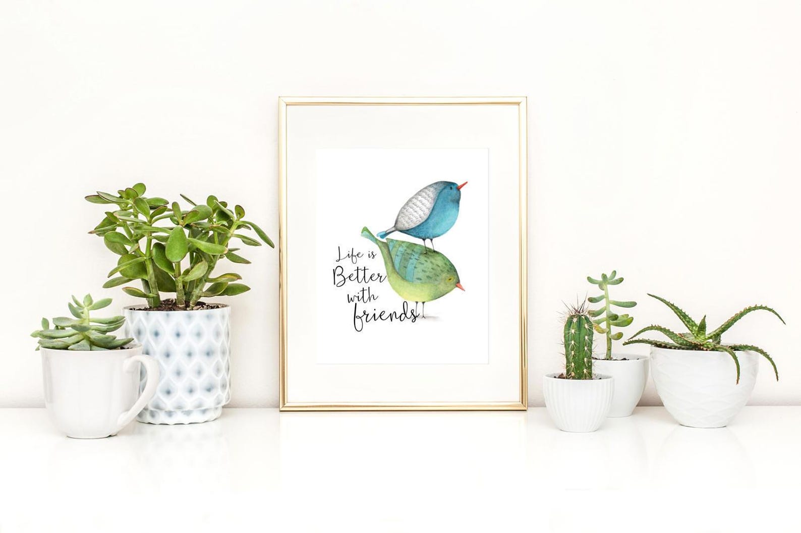 Friendship Gift / Friendship Print / Bird Print / Bird Wall Art / Best ...
