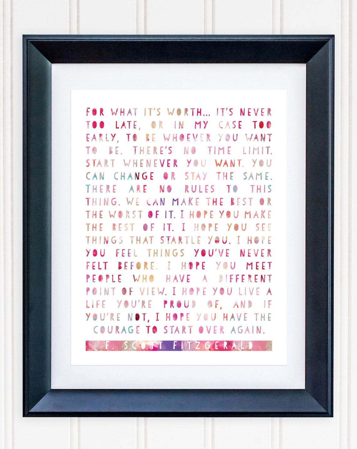 For What It's Worth F Scott Fitzgerald Print Sign Wall Art Etsy