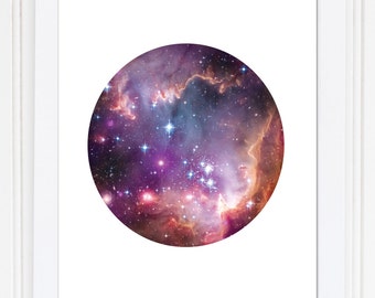 Hubble Telescope Space Print / Nebula Print / Galaxy Print / Science Print / Universe Print / Circle Print / 5x7, 8x10, 13x19