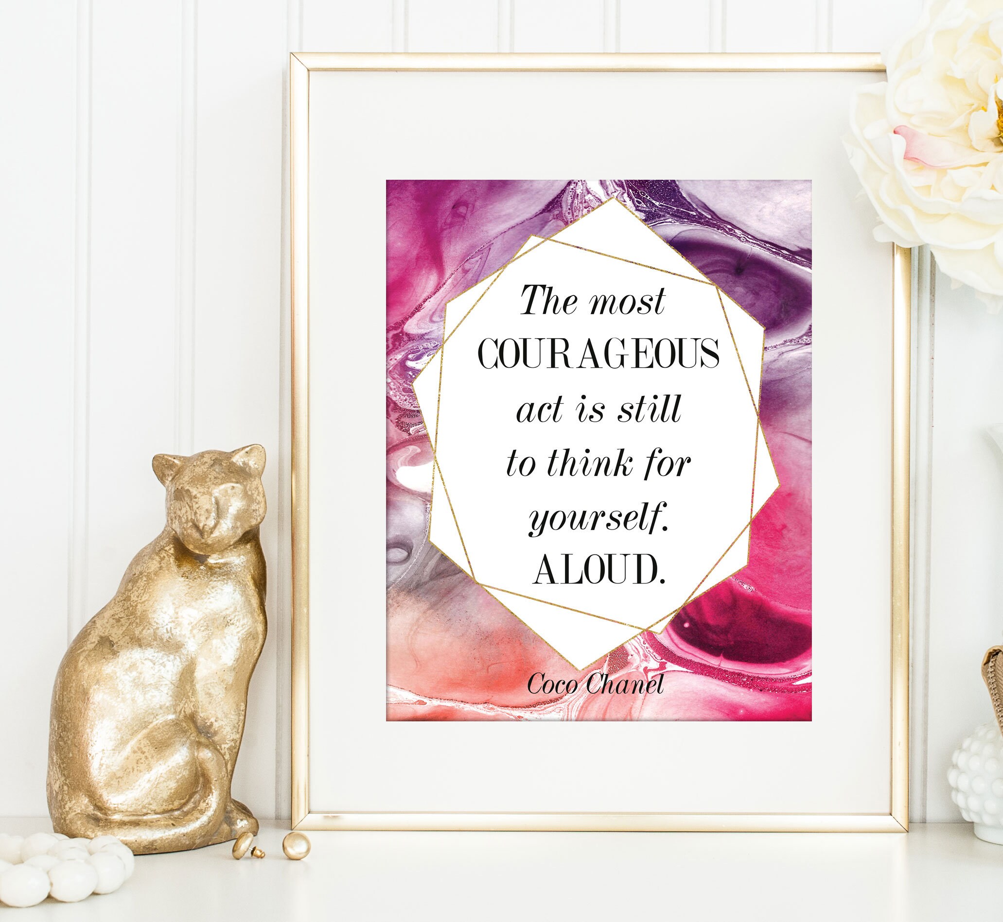 Coco Chanel Quote Wall Decor Printable Empowering Quote Wall 