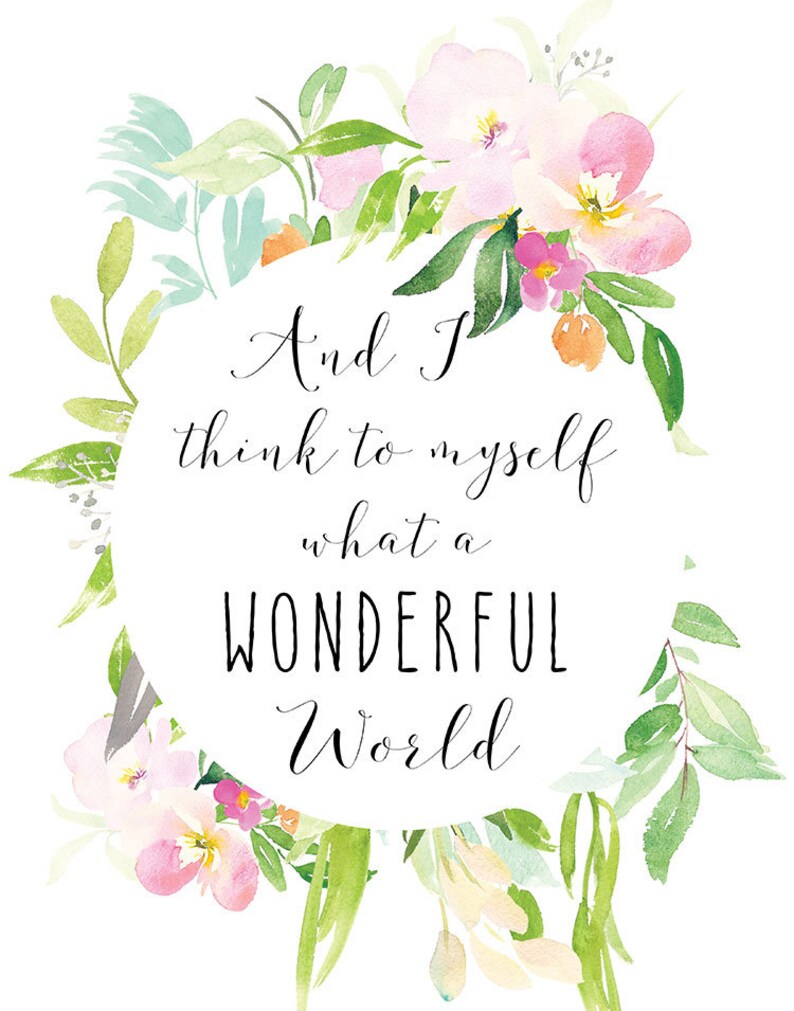 And I Think to Myself What a Wonderful World Sign Large Etsy