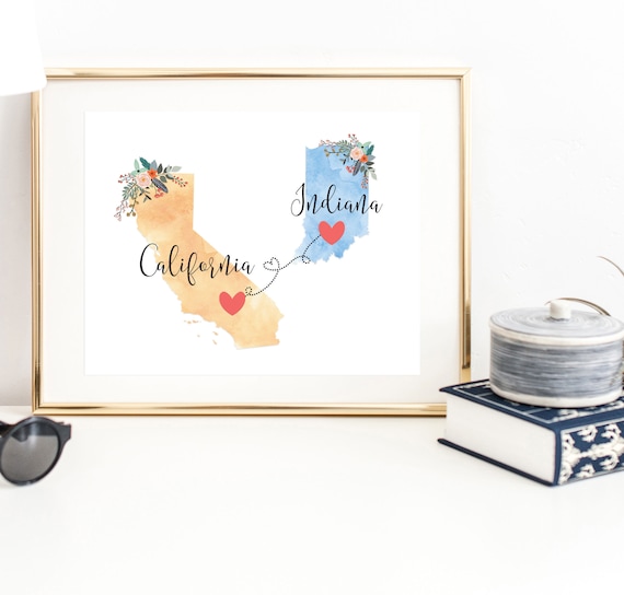California Indiana Wall Art California Indiana Print Etsy