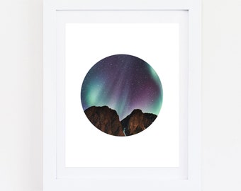 Northern Lights Print / Northern Lights Artwork / Northern Lights Nursery / Northern Lights Art / Northern Lights Wall Art  5x7, 8x10, 13x19