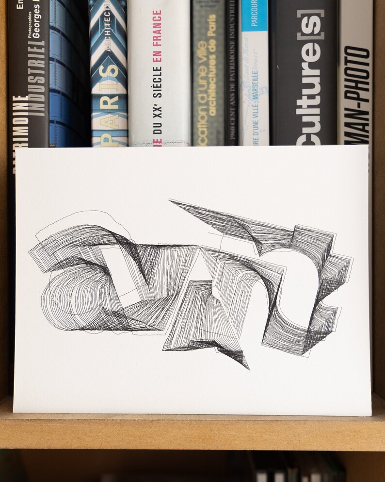 Typo avant illustration typographique dessinée à l'encre Décoration murale image 5