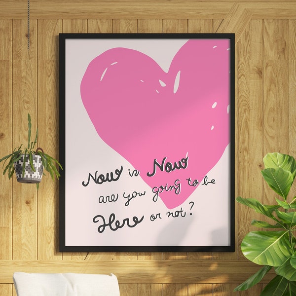 Pink Heart and Inspirational Art - Trendy Wall Art | Girly Room Decor, Inspirational Art, Pink Modern, Girly Wall Art, Pink Retro Poster