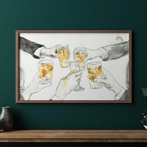 Cheers print | Bar cart wall decor ,Cheers sign, Cheers printable wall art, Bar cart accessories, Bar cart art, Party Art  ,Digital download