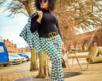 African Print 2pc Ankara Top & Pants Set, Ankara Clothing, Owambe Style, African Traditional Wear, Asoebi Style, African Long Sleeves Blazer