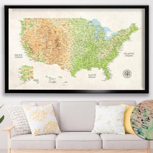 National Parks Push Pin USA Map, Personalized USA Travel Map, 63 National Parks Map, USA Map on Canvas, Custom Travel Gift, Gift For Dad