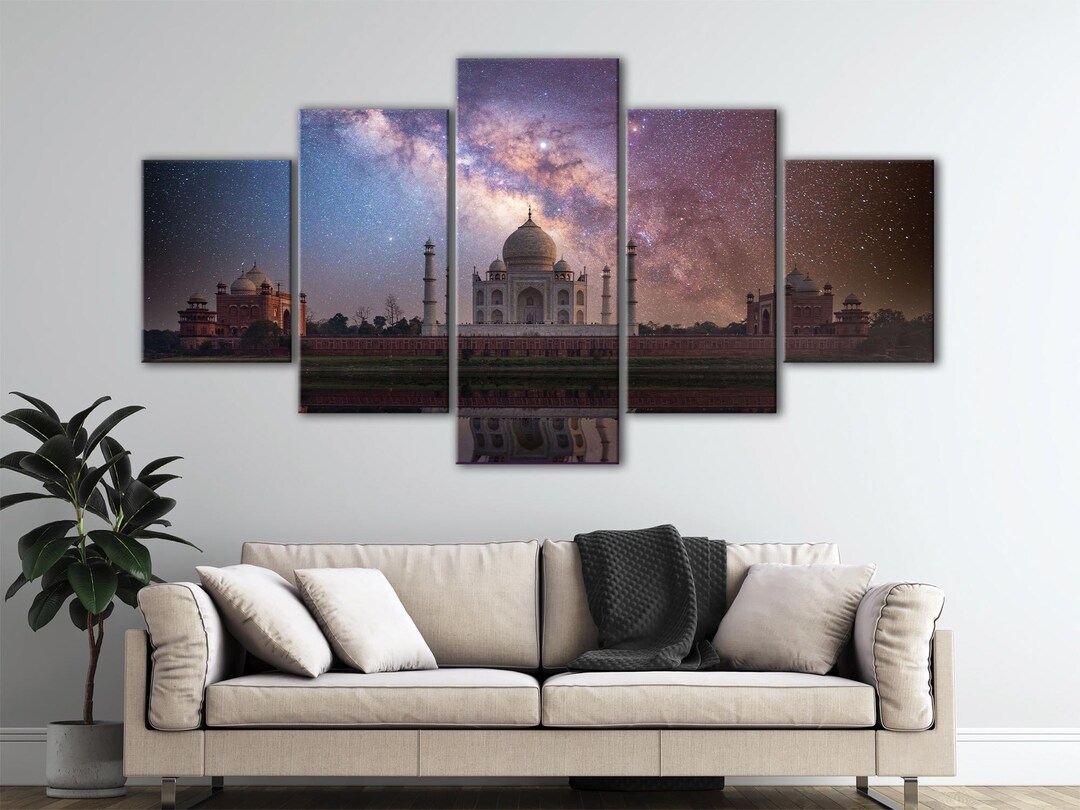 Tableau Décoratif Sur Toile - Scène Arabe Islamique Taj Mahal, Impression Moderne Marron