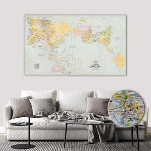 AuthaGraph Push Pin World Map: Personalized Classic Travel Tracker Gift